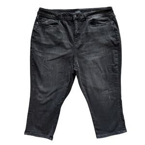 Judy Blue Jeans Women's Sz 22W Black denim Skinny Fit Capri casual Stretch prep